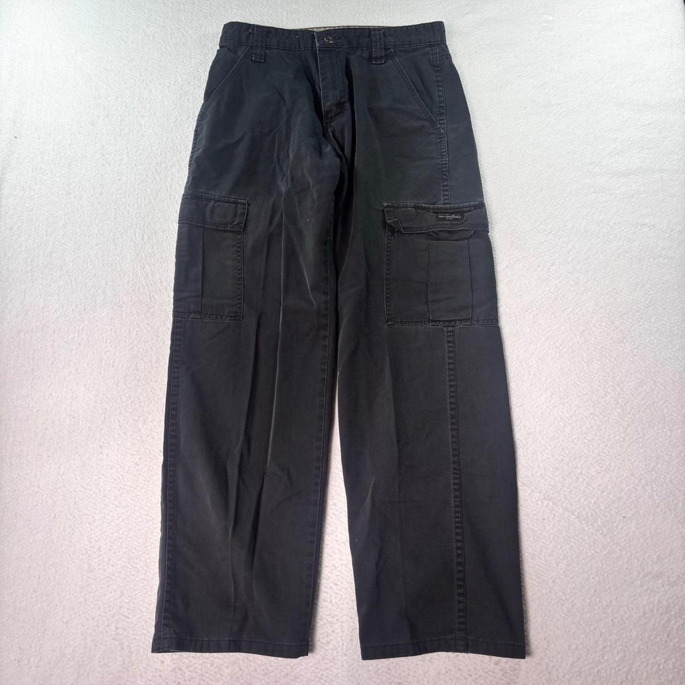 Black Cargo Pants Mens 29x30 Utility Workwear Straight Leg Multi Pocket